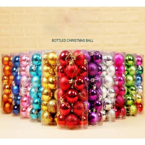 24pcs/lot 30mm Christmas Tree Ball Decoration Party Hanging Ornament Bauble Drop Pendant Xmas Decorations For Home Gift Bolas De
