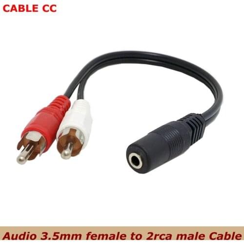 3.5mm 1/8" stereo female mini plug to 2 RCA male jack adapter audio Y cable splitter audio video converter best quality