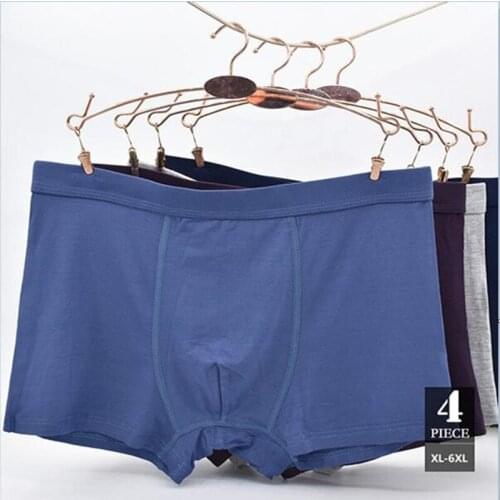 4PCS/Lot boxer mens underwear men modal underpants male pure men panties shorts plus size XL-6XL underwear boxer shorts