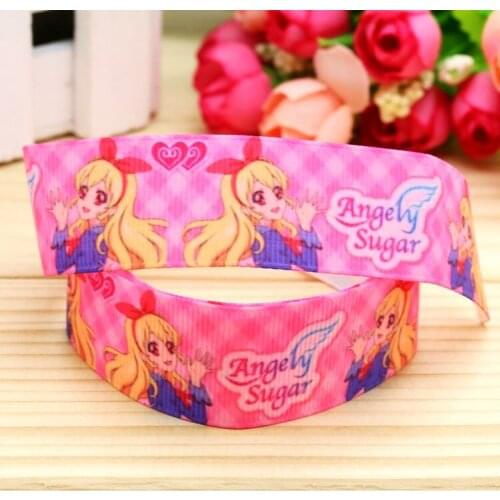 7/8'' Free shipping sugar printed grosgrain ribbon hairbow headwear party decoration diy wholesale OEM 22mm P5187