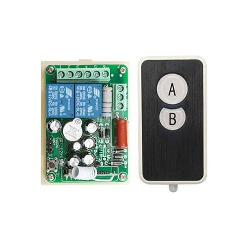 AC220V 2CH Wireless Remote Control Switch System 1*Receiver + 1*Ultra -thin acrylic Transmitters for Appliances Gate Garage Door