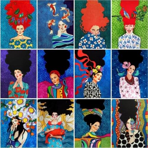 AZQSD Diy Pictures By Numbers Girl Handmade Acrylic Paint Painting By Numbers Portrait Zero Foundation Oil Painting For Home