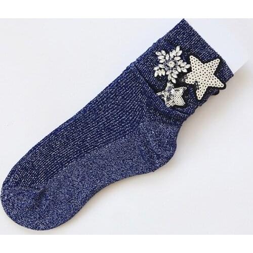 RUNNING CHICK Spring 2018 new Joker Liner handmade diamond sock pile piles of color female socks