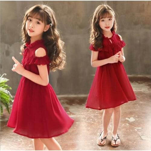 Girl Children Summer Polyester Dress Lace Floral Design Baby Girls Dress Kids Dresses For Girls Casual Wear Children Clothing