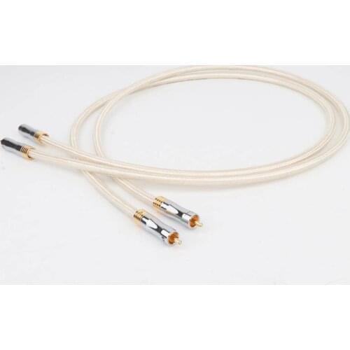 Hi-end QED OFC Silver-Plated Gold Plated RCA Plug Audio Interconnect Cable Hifi RCA to RCA Male Extension Cable