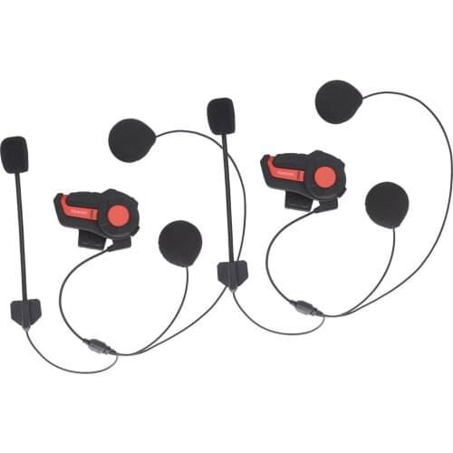 Hysnox HY-01 Motorcycle BT Intercom Helmet Headset 1000M Hands-free Interphone IP66 Waterproof 2 Riders Full Duplex FM Radio