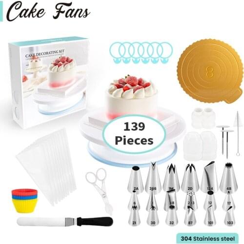 Genuine Cake Fans Cake Decorating Tools 139pcs Set Kitchen DIY Baking Pastry Tools Candy Accessories Baking Kits Cookies Tools