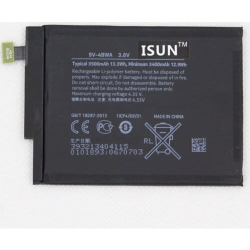 ISUNOO 5pcs/lot 3400mAh / BV-4BWA / BV 4BWA Replacement Li-Polymer Battery For Nokia Lumia 1320 Batterie Bateria Batterij