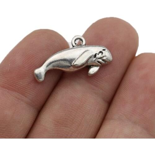 JAKONGO whale Fish Charms Pendants for Jewelry Making Bracelet DIY Accessories 19x14mm 15pcs