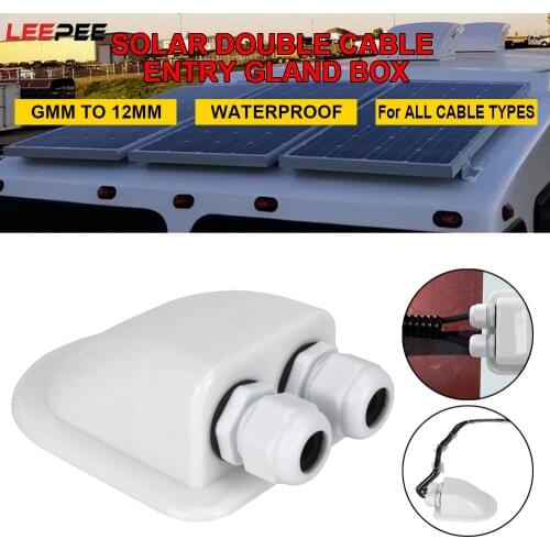 Caravan Solar Car Junction Box Cable Connector Holder Cable Entry Gland Box Dual Hole Roof Wire Entry