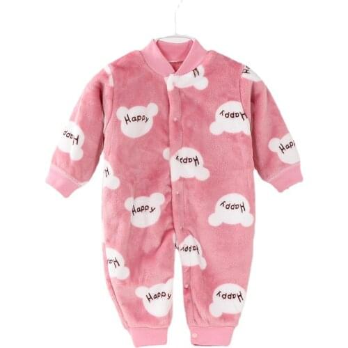 Baby Boys Girls Romper Flannel Long Sleeve Cartoon keep warm Jumpsuit Infant Clothing winter Newborn Baby Clothes