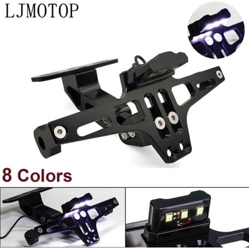 Motorcycle Rear License Plate Mount CNC with Holder LED For Honda CRF1000L AFRICA TWIN CB400SF CB190R GROM MSX125 VT1100 X-11