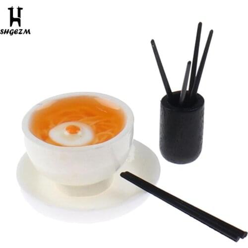 Dollhouse Miniature Mini Food Japanese Ramen With Egg Model Accessories Pretend Play Toy