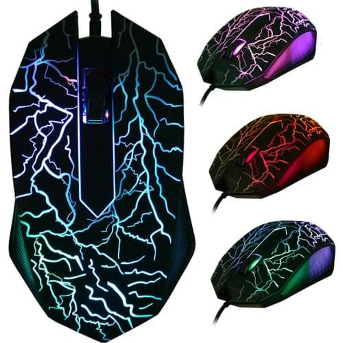 Kebidumei Fashion USB Wired LED Colorful Computer Gaming 2400 DPI Mouse Professional Ultra-precise Game for LOL for Dota 2 Game