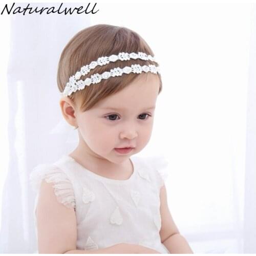 Naturalwell Children girls Rhinestones hairband Baby pearls Hairband Girl Headband Princess Hair Accessories photo shoots HB045