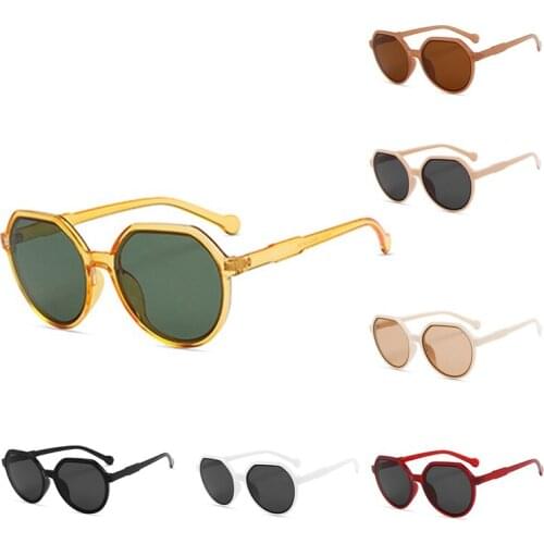 New Polygon Sunglasses Women Men Retro Cat Eye Sun Glasses Luxury Designer Shades for Ladies Black Green UV400