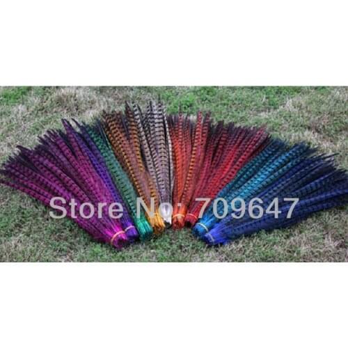 Wholesale!900Pcs/Lot 20-22" 50-55cm Ringneck Pheasant Tail Feathers-Assorted 9 Colors-Fly Tying