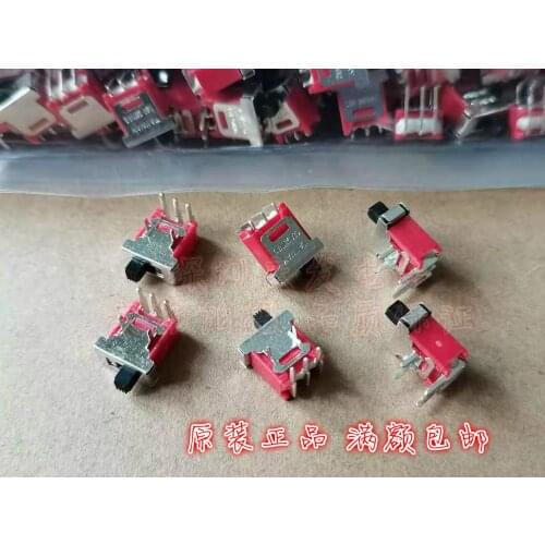 Original New 100% side toggle switch bend foot slide switch power switch 2gear 3pin small miniature