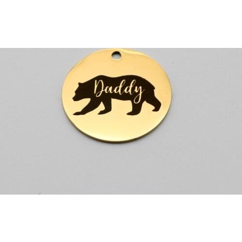 20pcs Daddy Bear Charms Stainless Steel Pendant Daddy Charm DIY Handmade Accessories
