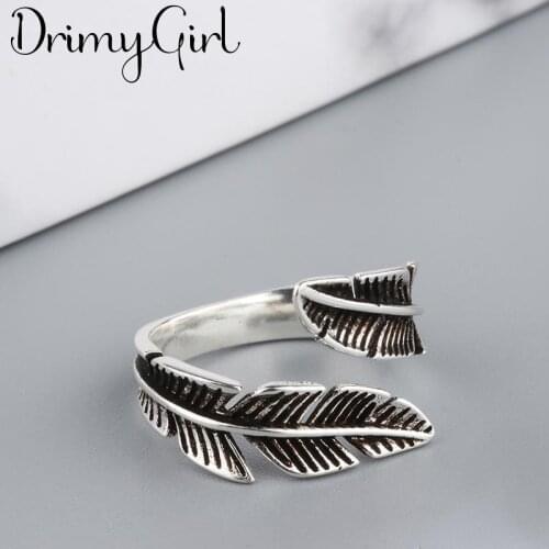 Exaggerated Personality Retro Big Feather Rings For Women Charm Engagement Rings Men Vintage Knuckle Finger Jewelry