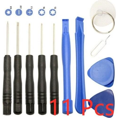 Professional 11 in 1 Cell Phones Opening Pry Repair Tool Kits Smartphone Screwdrivers Tool Set For iPhone Samsung HTC Moto Sony