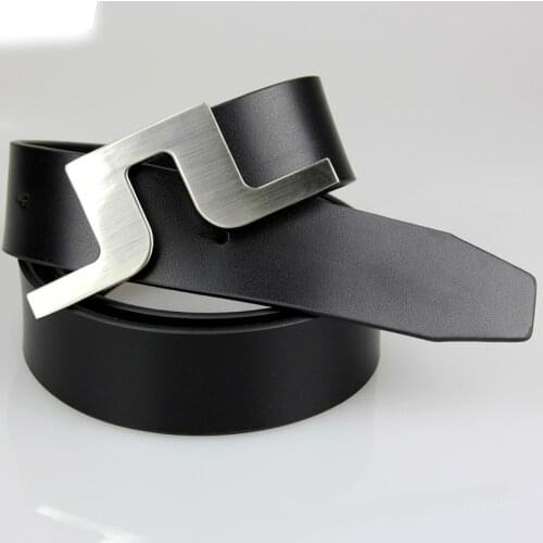 New JL Golf Belt Sports Business Leather Top Layer Cowhide Fashion Simple Belt Men and Women High Quality