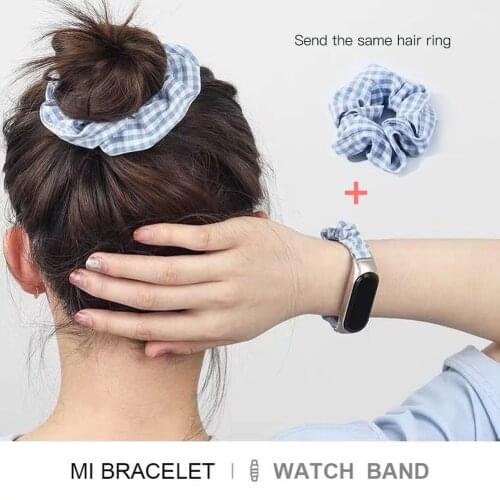 Elastic band for Xiaomi Mi Band 6 5 4 3 Replacement Rubber band strap Mi Band 6+Hair ring for miband 6 Breathable bracelet strap