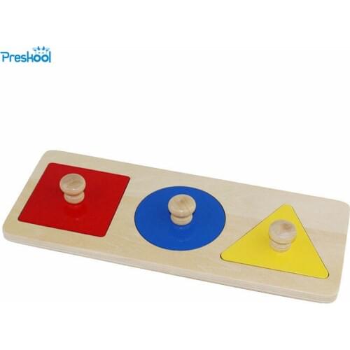 Montessori Infant Baby teaching aids puzzle toy Baby wooden color graphic cognitive Puzzle Preschool teaching aids 24 months