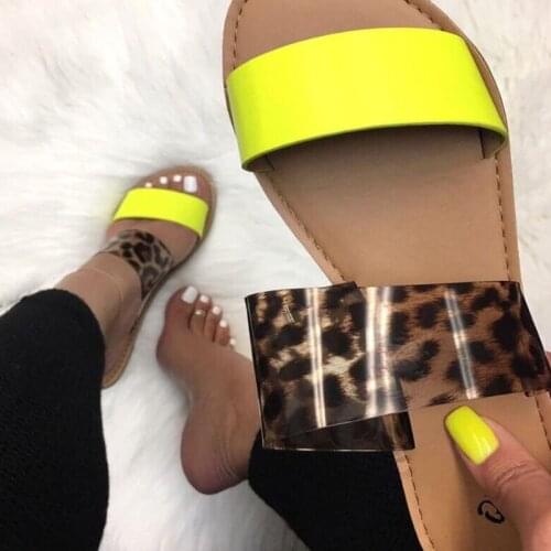 Women sandals 2021 new fashion Leopard print summer sandals women shoes slipper PVC gradient femmes sandales plus size sandalias