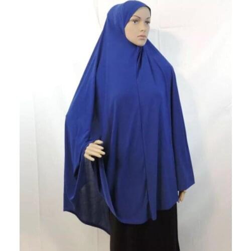 Hot Sale Large Size 120*110cm Oversize Solid Color Muslim One Piece Long Hijab