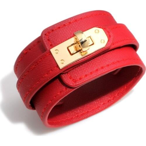 Wide pu leather fashion bracelet Leather Bracelet Multi-layer Alloy Bracelet Womens Retro Punk Casual Bracelet Jewelry gift