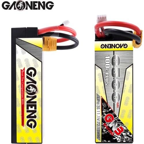1/2PCS GNB 11.1v 6500mAh 100C PLUS LiPo Battery For remote control Car Racing Spare Parts With Shell Upgrade LiHV 3S Battery