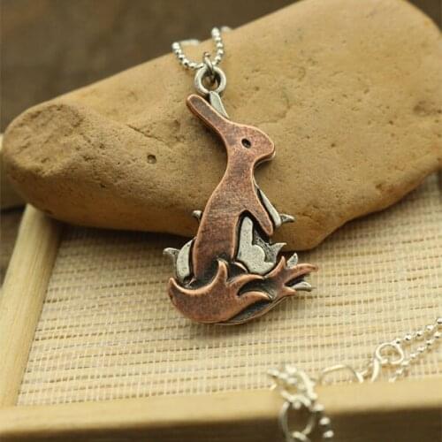 1pcs cute Rabbit lovey animals pendant stereoscopic necklace pendant girl jewelry