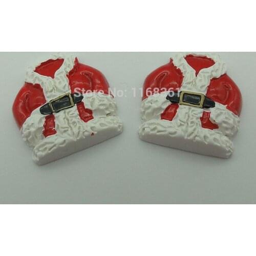 1pcs/lot resin flatback Father Christmas coat 29mm Cabochons Scrapbooking Hair Bow Center DIY Christmas decration C108-2
