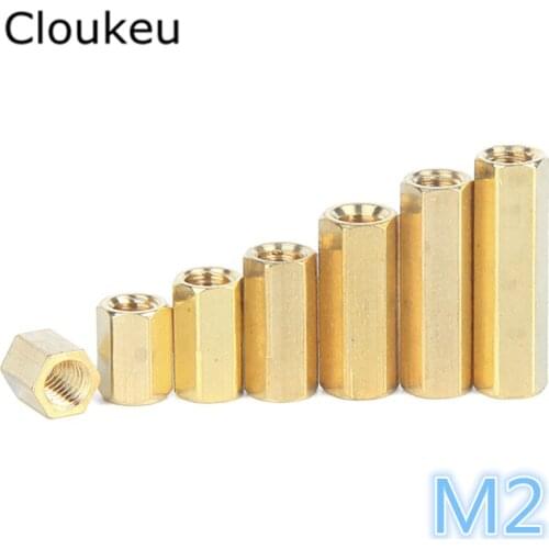 10Pcs M2 Copper Hexagon stud Standoff Hollow Nuts M2*3/4/5/6/7/8/9/10/12/15/16/17/18/19/20/21/22/23/24/25/26/27/28/29/30MM