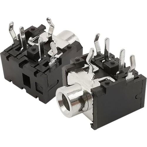 10Pcs PJ-306 3.5mm Female Jack Audio Connector PJ306 5 Pin DIP Stereo Headphone Socket