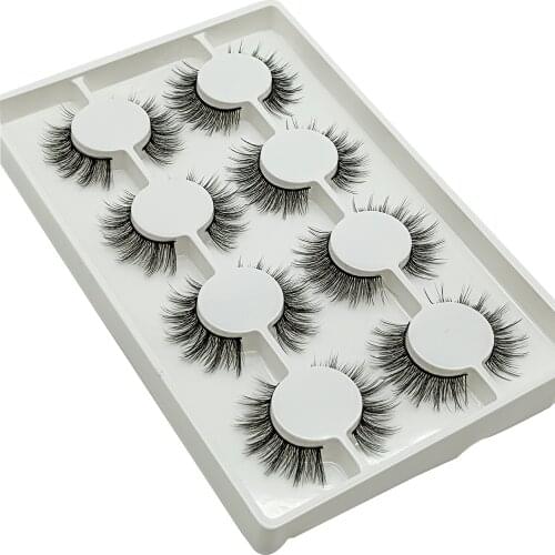 3D False Eyelashes Natural Long Soft Reusable Mink Lahses 8 Pairs Handmade Fluffy Wholesale Bulk Fake Eyelashes Extensions