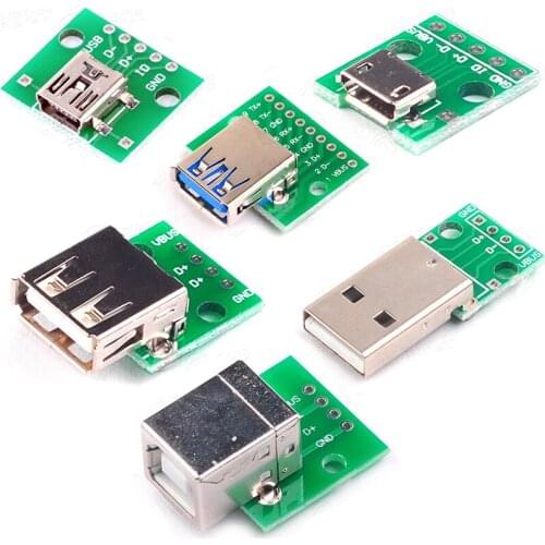 5PCS USB to DIP Adapter Board 2.54mmPCB USB2.0/USB3.0/USB-01/USB-02/USB-03