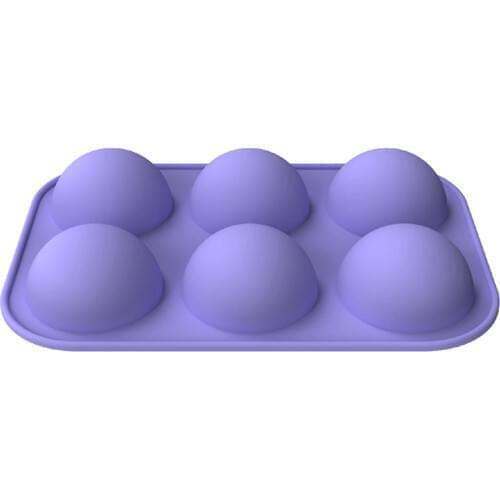 6 Holes Molds For Candles Figures Half Ball Sphere Non-stick Silicone Cake Mold Muffin Chocolate Cookie Baking Mould Cake Decor