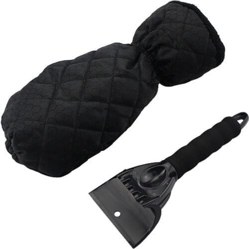 2020 Car Ice Scraper Mittens Windshield Cleaning Snow Shovel Waterproof Thick Lined Glove Ice Scraper Tool for Outdoor Winter