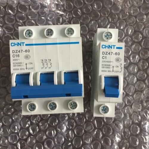 Free shipping circuit breaker 1A-60A 1P Single stage three phase small household circuit breaker DZ47-60 air switch