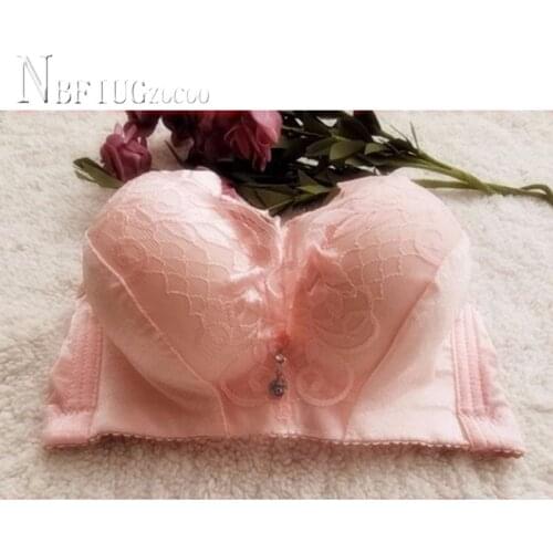 2020 Small Breast Thick Women Bra Deep V Sexy Wire Free Lace Female Bras Underwear