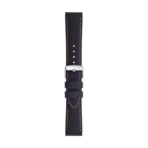 Morellato black Silicone strap Easy Click Livenza line stitching Orange