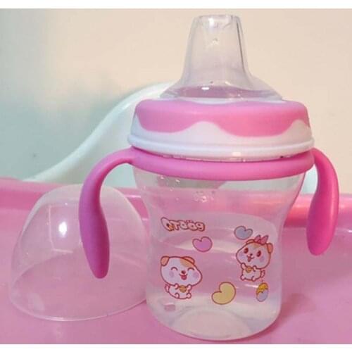 Newborn Baby Feeding Kids 240ML Drinking Bottles Infant Children Learning Sippy Cups With Double Handles