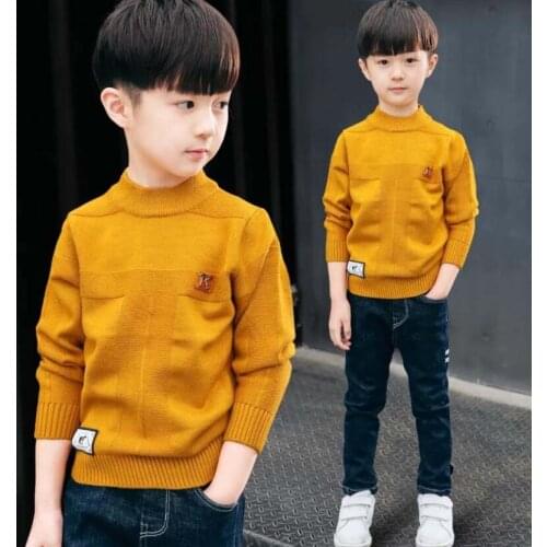 Kids clothes 100cm-170cm boys spring sweaters children fashion bottoming clothes teenage sweater autumn velvet warm jacket tops