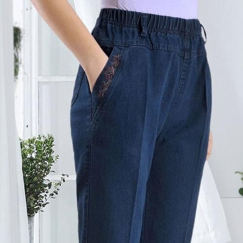 Woman Jeans Pants Loose High Waist Straight Summer Clothes Elastic Waist Overalls Pantalones Vaqueros Mujer