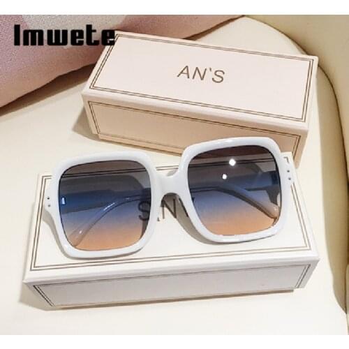 Imwete New Square Sunglasses Women Retro Brand Gradient Oversized Men Sun Glasses Outdoors UV400 Big Frames Sunglass Ladies