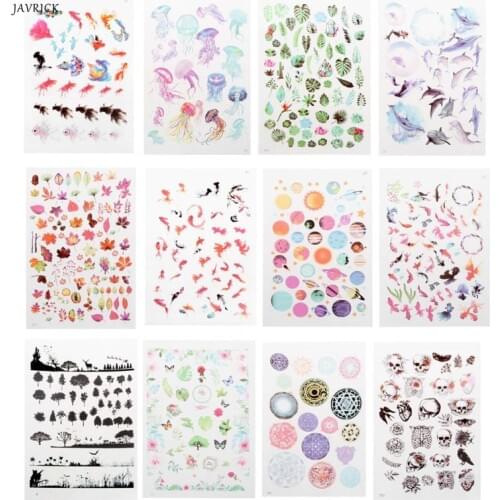 JAVRICK 12 Sheets Goldfish Leaves DIY Epoxy Resin Fillers Jewelry Fillings Materials kit