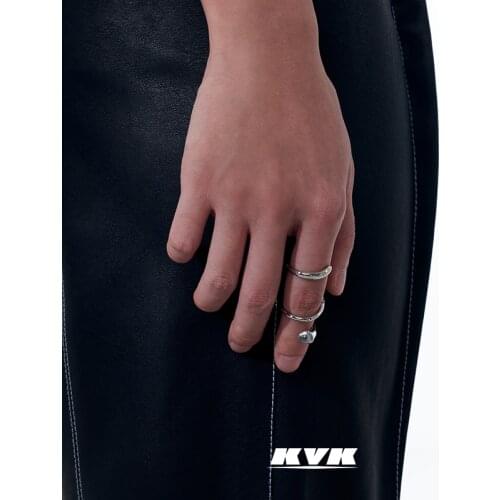 KVK ring womens fashion personality 925 silver new ins tide simple retro serpentine ring open tail ring jewelry