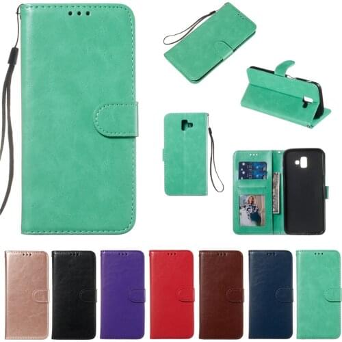 Book Style Leather Phone Case on For Samsung Galaxy J4 Plus J4 2018 J6 Plus J6 2018 J330 J530 J730 Flip Wallet Cover Shell Funda